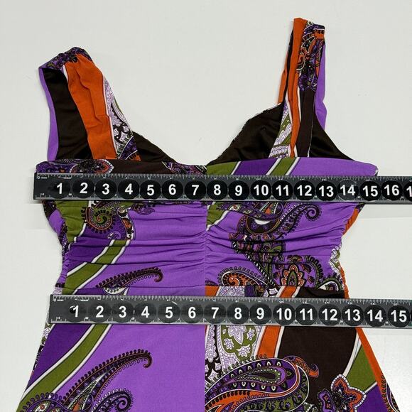 Bisou Bisou Dress 8 Maxi Y2K Baby Doll Purple Colorful Sleeveless Stretch - Picture 3 of 10